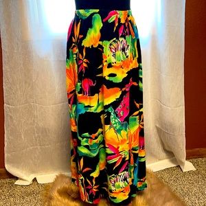 Vintage TEDDI Woman Bright Colorful Maxi Skirt